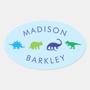 Bleu Dinosaure mignon Enveloppe Kid Dino Sticker