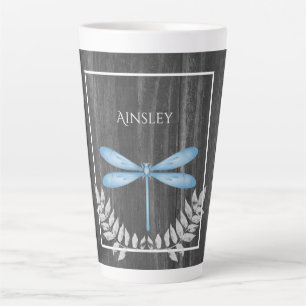 Bleu Dragonfly Russe Personnalisé Latte Mug