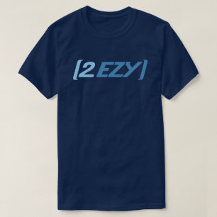 Bleu du logo de 2 hommes d'EZY sur le T-shirt de