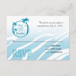 Bleu du logo RSVP   de paume de surf de plage