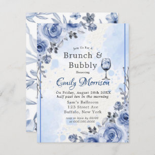 Bleu Dusty Peony Brunch & Bubbly Invitation