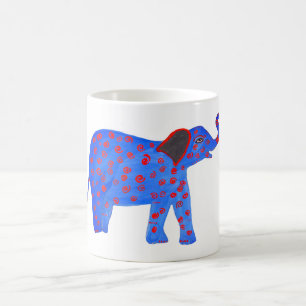 Bleu Eléphant Dessin Mug classique