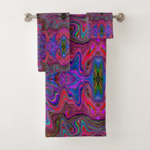 Bleu et arc-en-ciel rouge Motif trippy