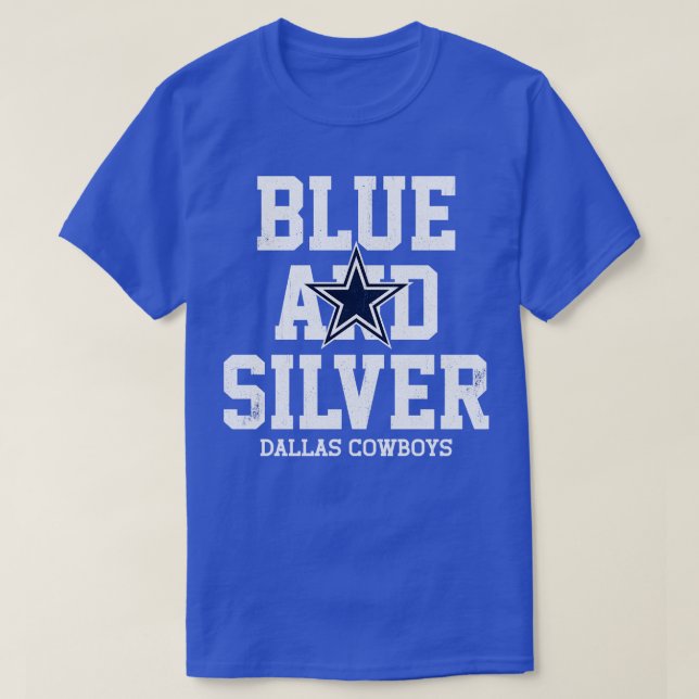 Bleu et argent Dallas Cowboys TShirt (Design devant)