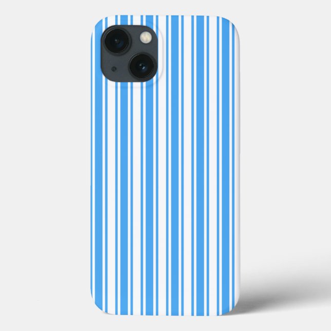 Bleu et blanc bonbons rayures Coque-Mate coque iph (Verso)