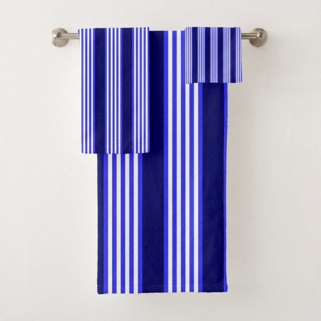 Bleu et blanc cinq bandes motif (En situation)