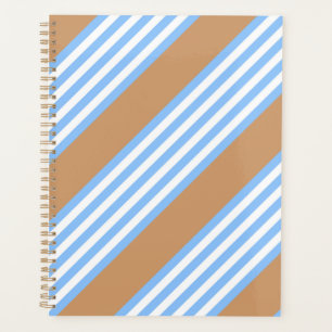 Bleu et blanc cinq bandes motif avec bronze