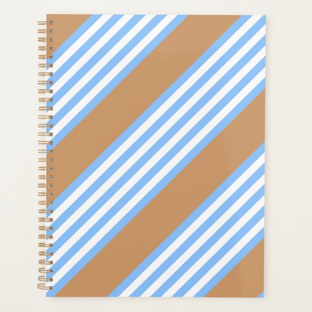 Bleu et blanc cinq bandes motif avec bronze (Devant)