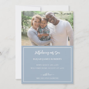 Bleu et blanc Faire-part d'adoption