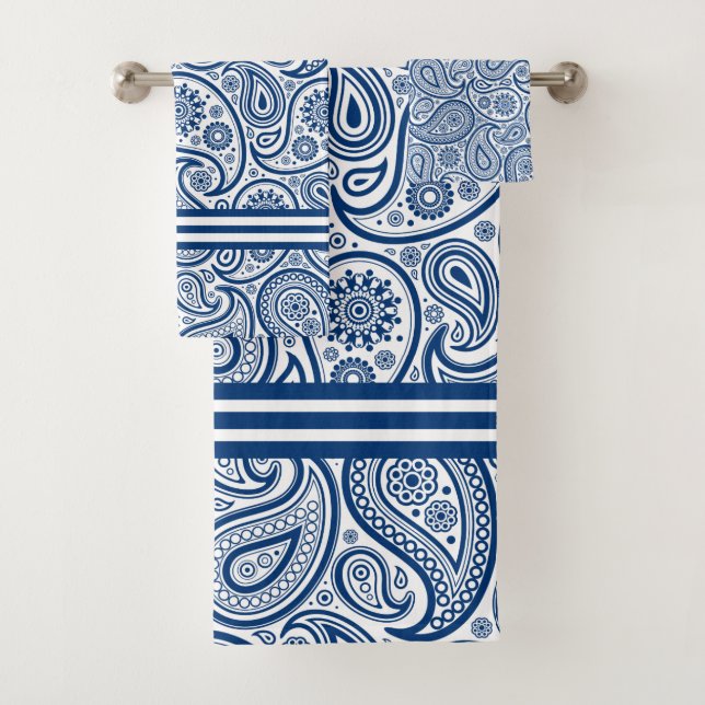Bleu et blanc Motif de la marine (En situation)