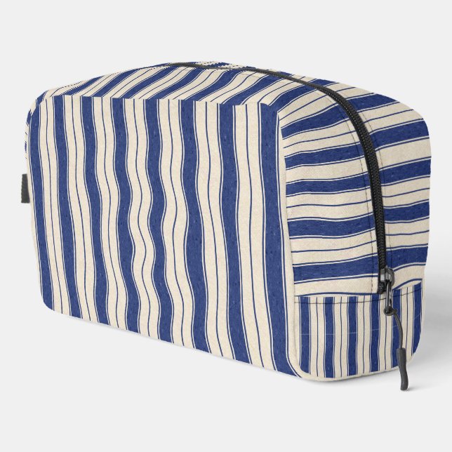 Bleu et blanc ondulé Imprimer Couper Sac à coudre (Coin droit)