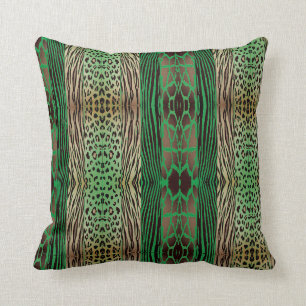 Bleu Et Bleu Animal Imprimé Zebra Coussin en band
