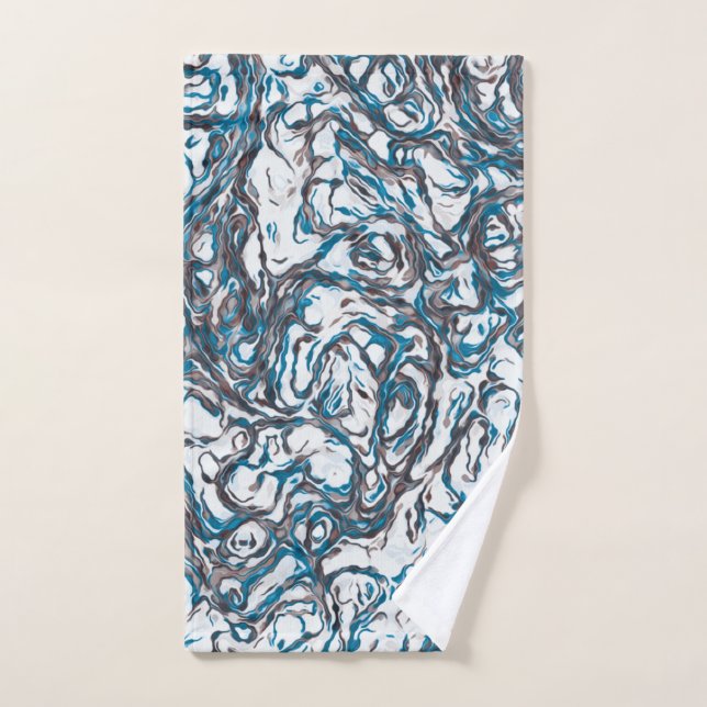 Bleu et Brown  (Serviette à main)