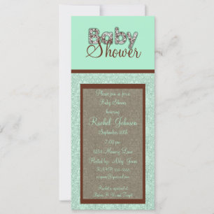 Bleu et Brown - invitation de baby shower