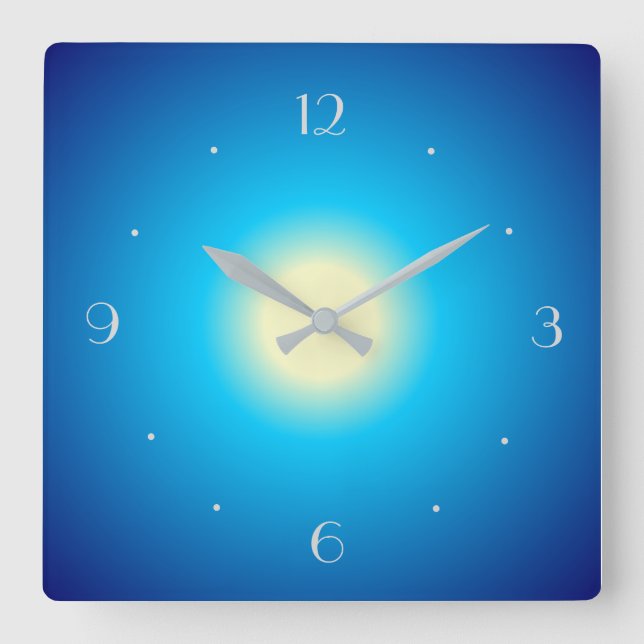 Bleu et citron Glow Print Design> Horloges simples (Recto)