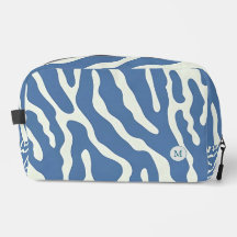 Bleu et crème Abstrait Wavy Lines maquiller sac