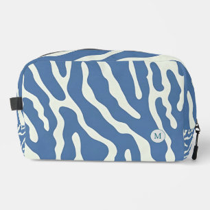Bleu et crème Abstrait Wavy Lines maquiller sac