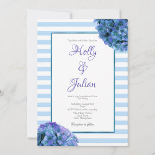 Bleu et Faire-part de mariage floral