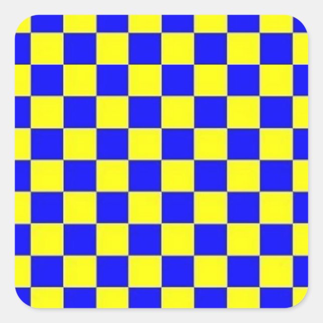 ⛲ Bleu et Jaune 💛 🐬 🌙 À damiers STICKERS (Devant)