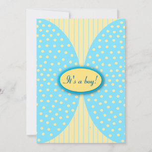 Bleu et Jaune Dots Bébé Invitations de douche