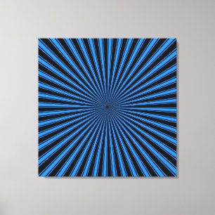 Bleu et noir Funky Art Abstrait Enveloppé Toile