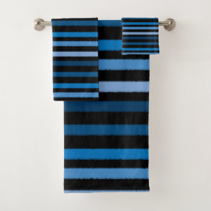 Bleu et noir rayé