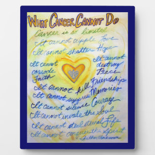 Bleu et or Cancer Ange Peinture Poème Plaque