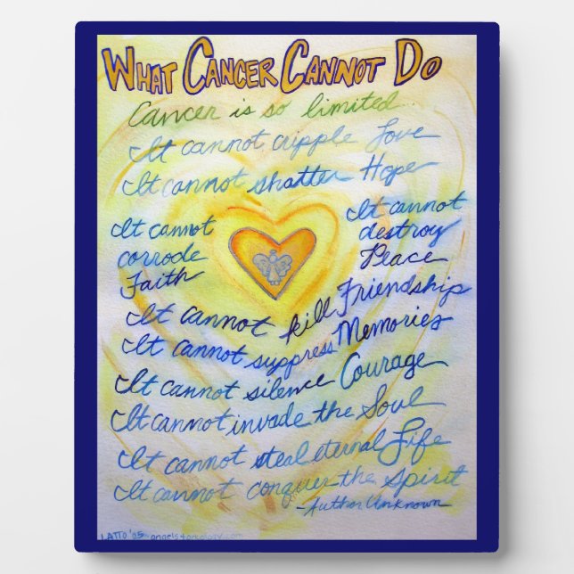 Bleu et or Cancer Poème Peinture Art Plaque (Devant)