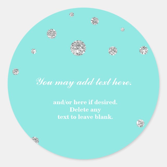 Bleu et Parties scintillant d'argent Sticker à poi (Devant)