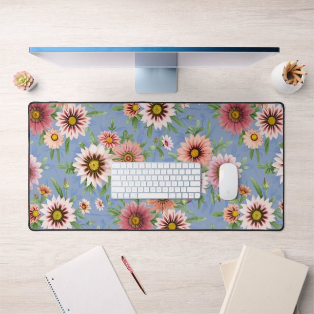 Bleu et rose marguerite florale Imprimer (Bureau 1)