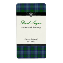 Bleu et vert Plaid Accueil bière brassée Étiquette