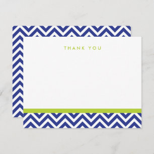 Bleu et Vert Simple Chevron Merci Cartes de notes