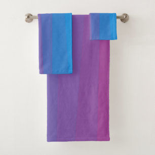 Bleu et violet rayures dégradé serviette