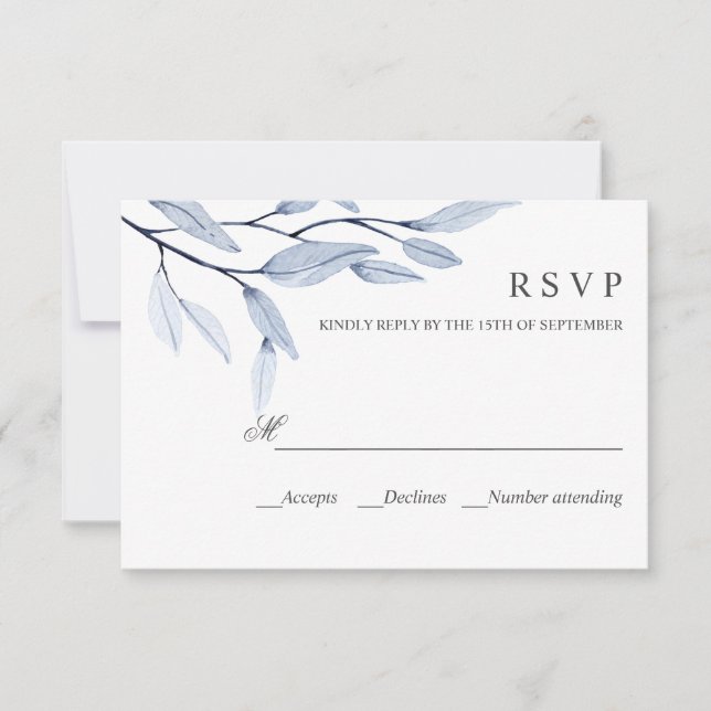 Bleu éthérée | RÉPONSE MARIAGE RSVP (Devant)