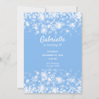 Bleu étincelle hiver Invitation d'anniversaire