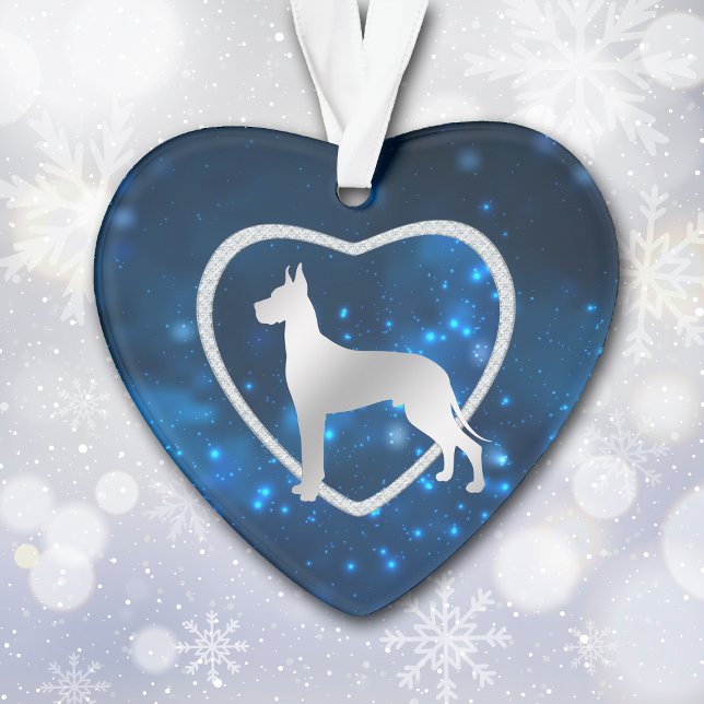 Bleu Étoiles Lumières Grand Dane Dog Ornement (Créateur téléchargé)