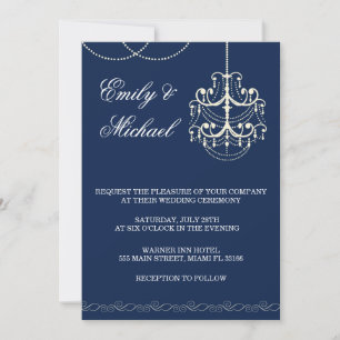 Bleu Faire-part de mariage de chandelier