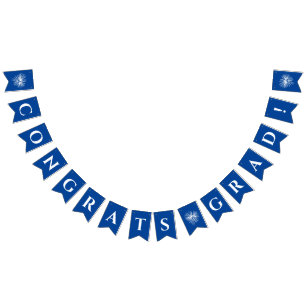 Bleu Félicitations Drapeaux de soudure avec feu