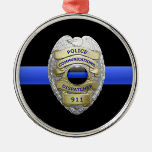 Bleu fin Dispatcher Badge Ornement en métal