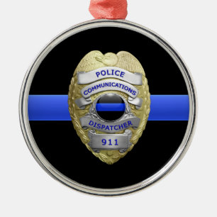 Bleu fin Dispatcher Badge Ornement en métal