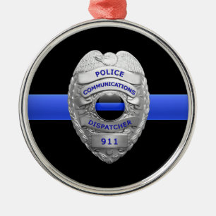 Bleu fin Dispatcher Badge Ornement en métal