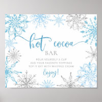 Bleu flocons de cacao Hot bar Poster