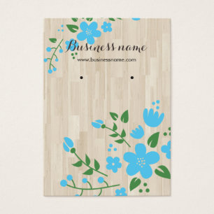 Bleu Floral Bois Rustique Arrière - plan Porte Car