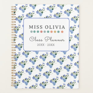 Bleu Floral enseignant planificateur : Cadeau pers