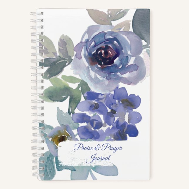 Bleu floral Louange & prière Journal (Recto)