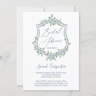 Bleu Floral Romantique Douche nuptiale Invitation
