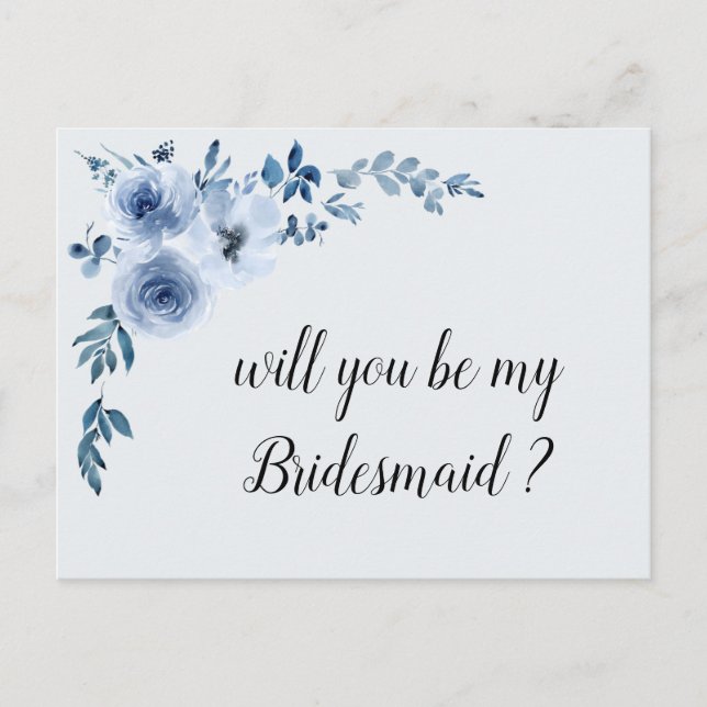 bleu floral serez-vous ma carte de femme de ménage (Devant)