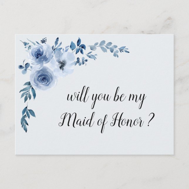 bleu floral serez-vous ma carte d'honneur (Devant)