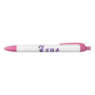 Bleu Floral Violet Jane Nom, Stylo d'encre bleue