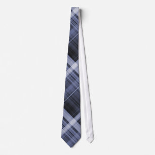 Bleu foncé Couleur Plaid Motif Cravate homme